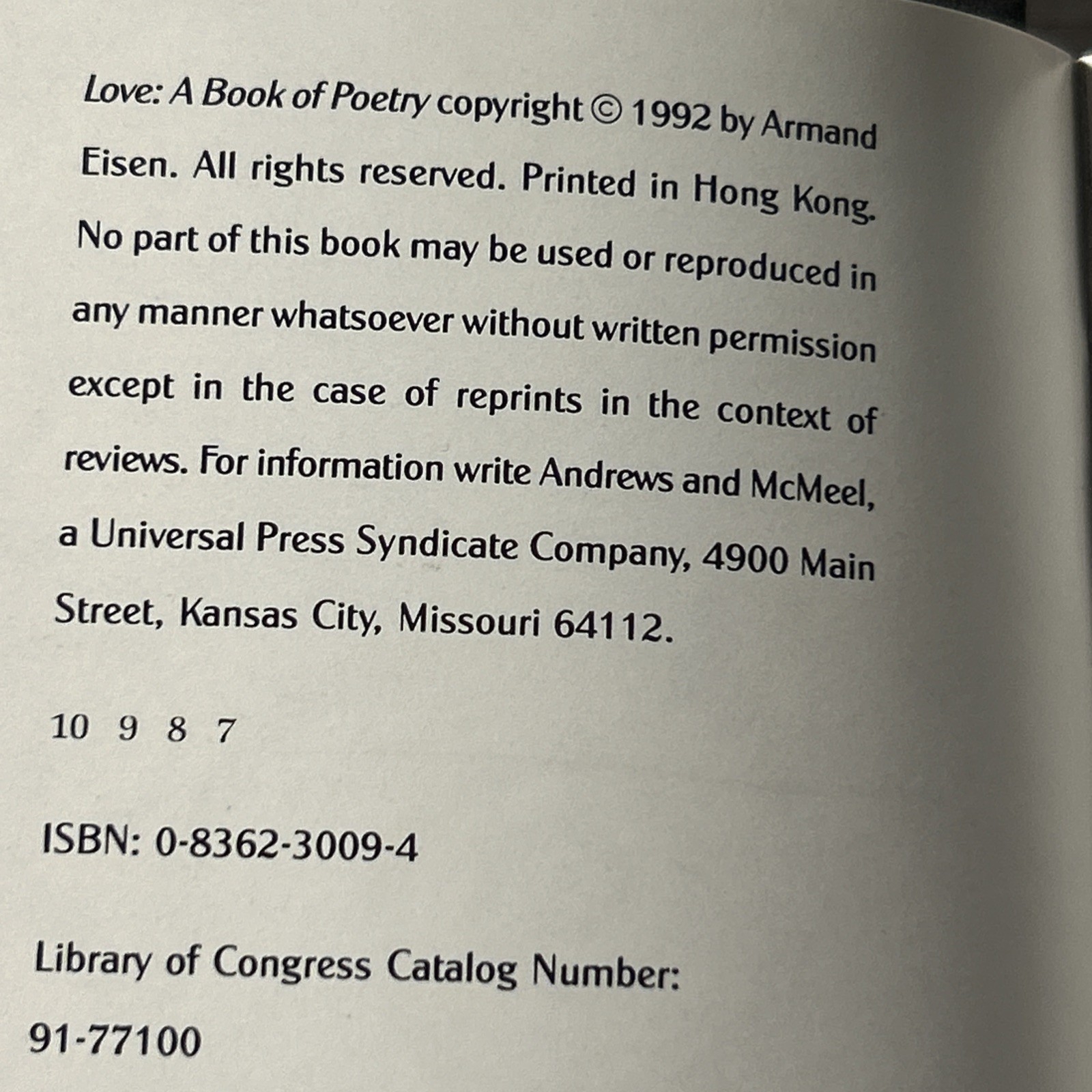 Love Book Of Poetry Compilation Ariel Books 1992 Miniature Book Klimt Cover