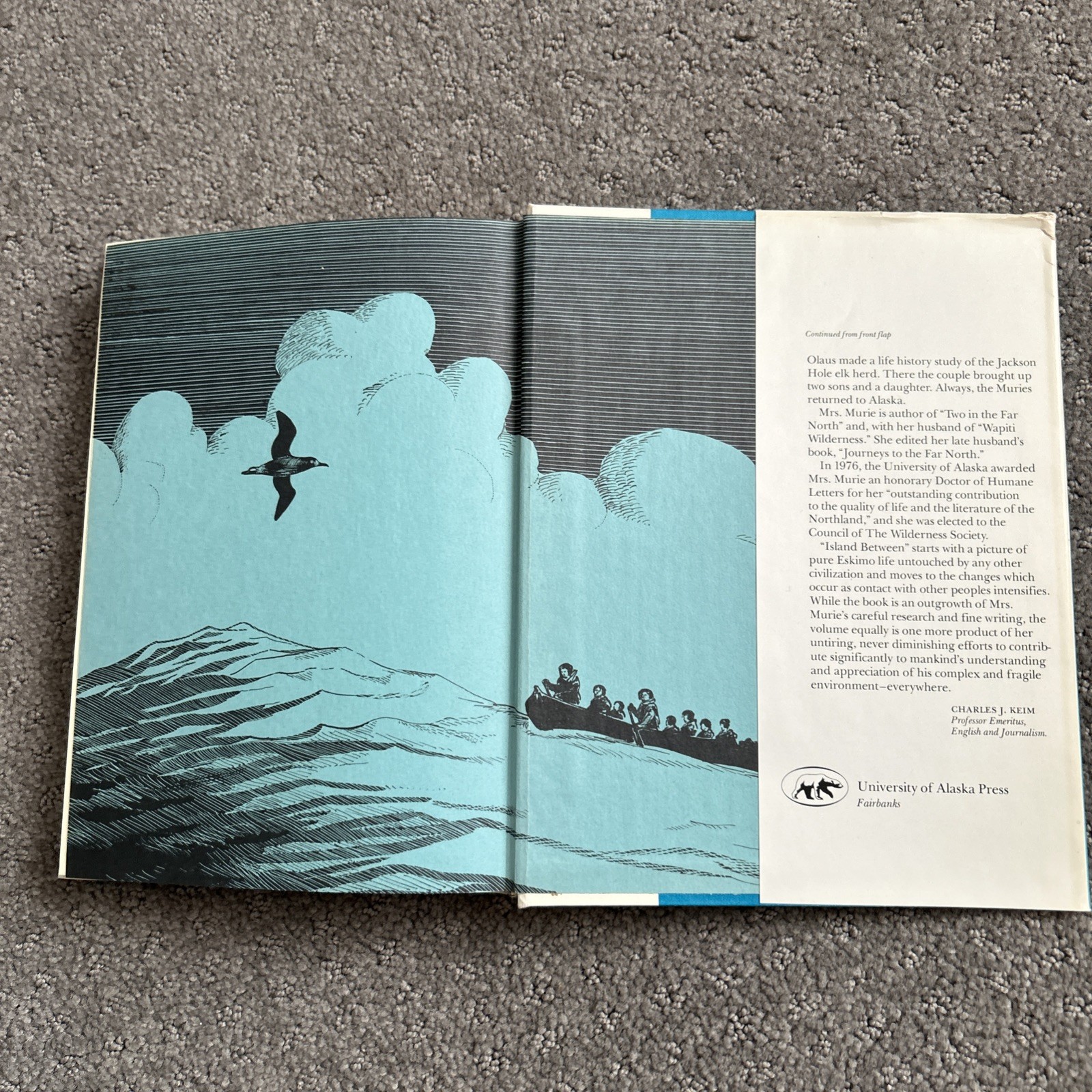 Island Between by Margaret E. Murie 1977, HCDJ