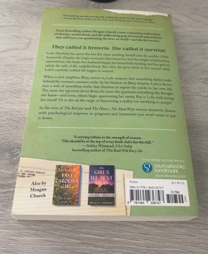 The Mad Wife: A Bestselling Novel of – Paperback, by Church Meagan – Very Good