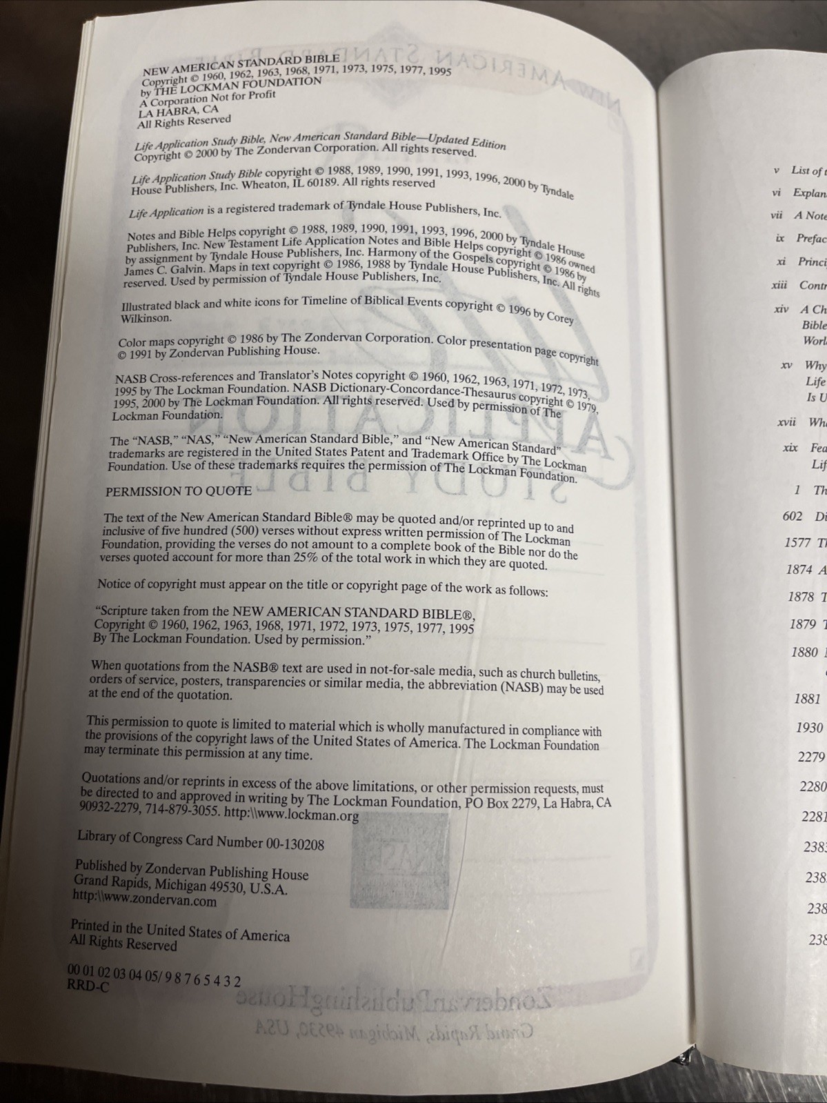 NASB Life Application by Zondervan Staff (2000, Hardcover) Has Pen Writing