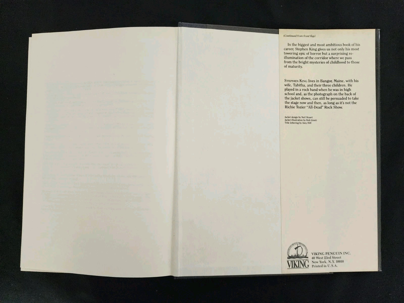 Stephen King- „It“ Hardcover Book 1986 Viking Penguin Group *Read Description*