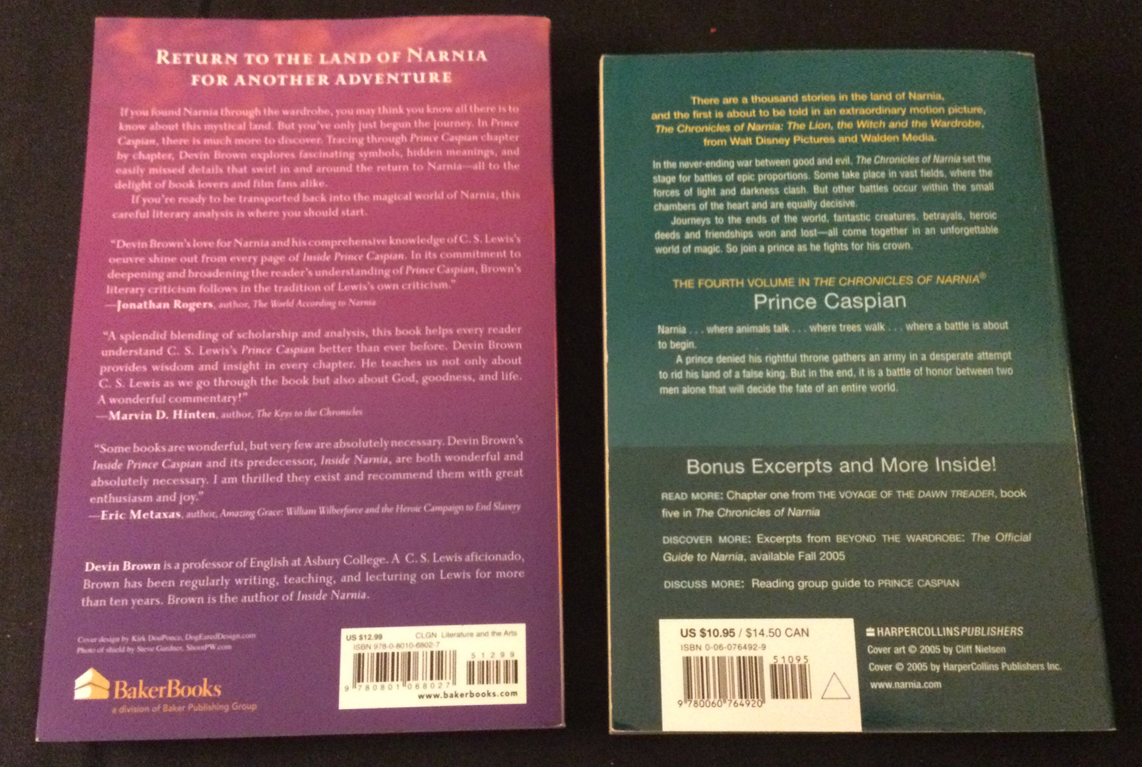 Prince Caspian (CS Lewis) & Inside Prince Caspian (Devin Brown) – 2 new PBs