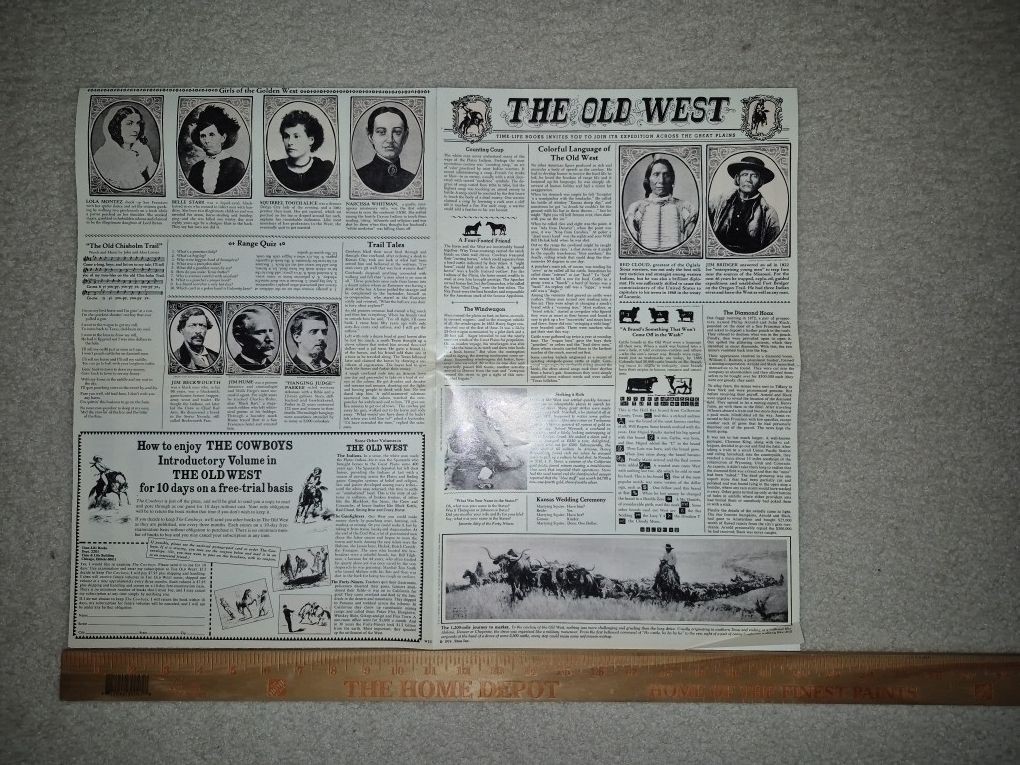Time Life Books, The Old West Series, Promotional Poster, 22″×34″