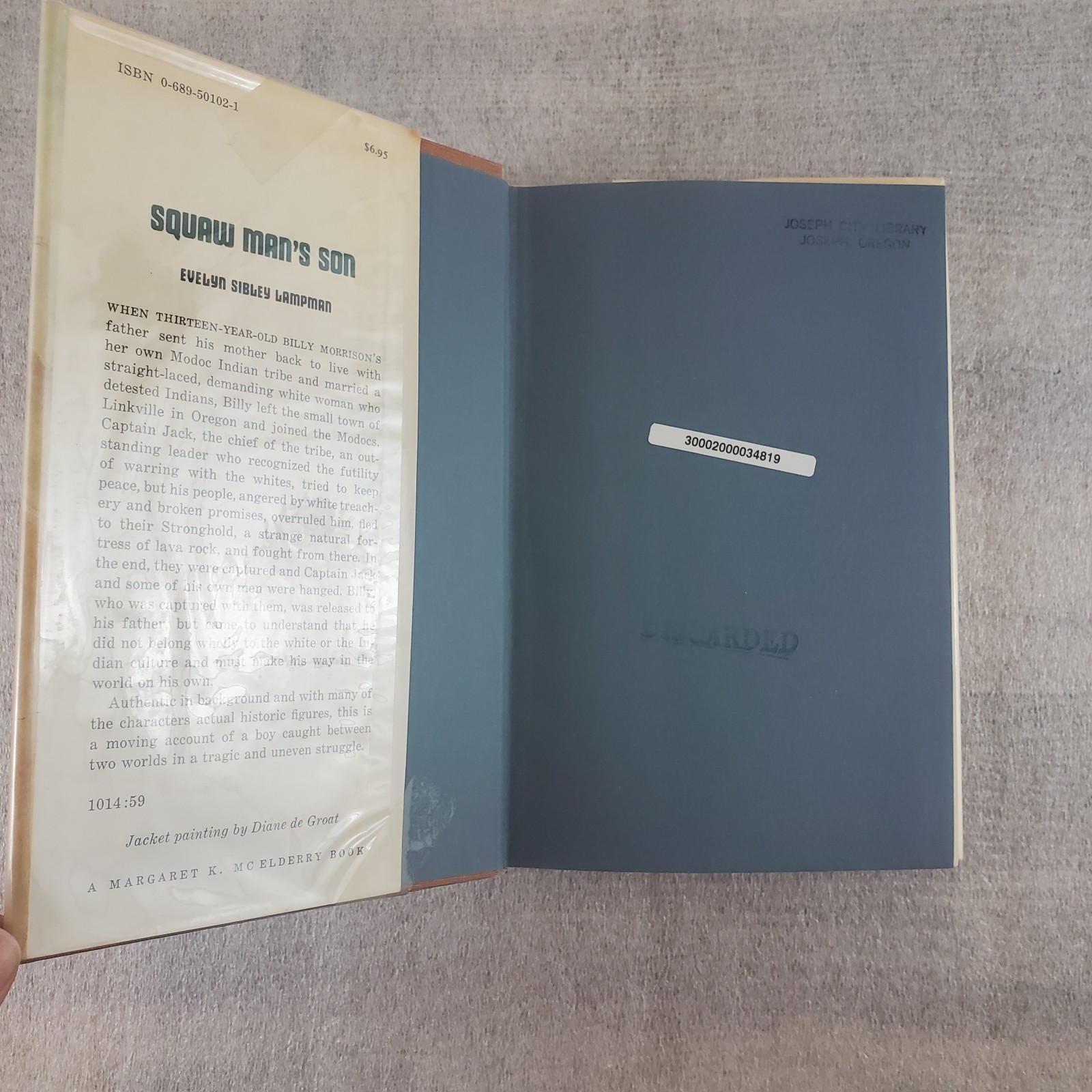 Sqaw Man’s Son by Evelyn Sibley Lampman 1978 1st Ed Hardcover ~ Ex-Library