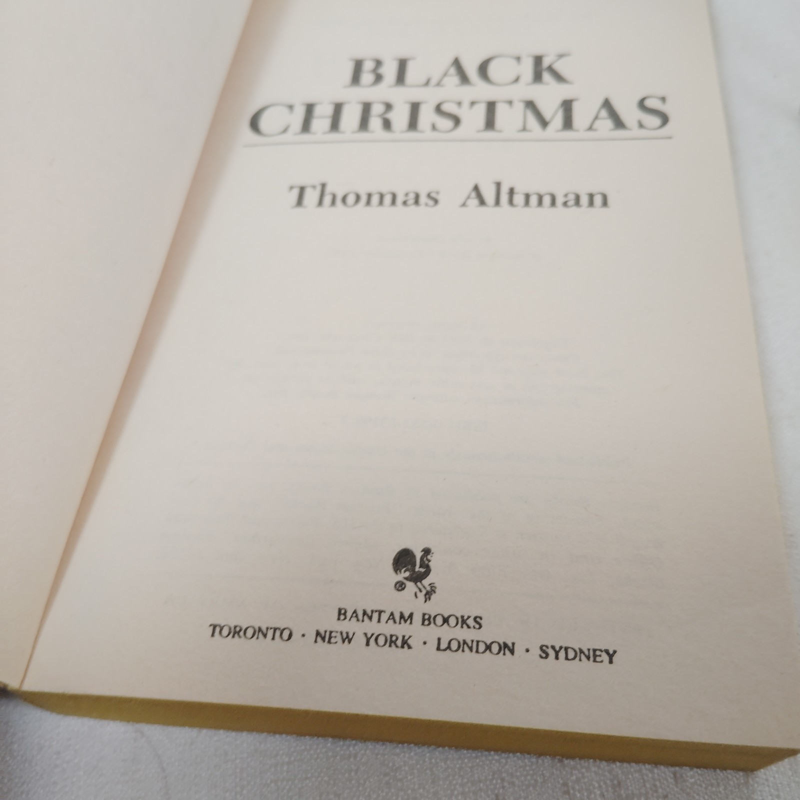 Black Christmas Thomas Altman 1983 Bantam Paperback Book 1st Edition Horror