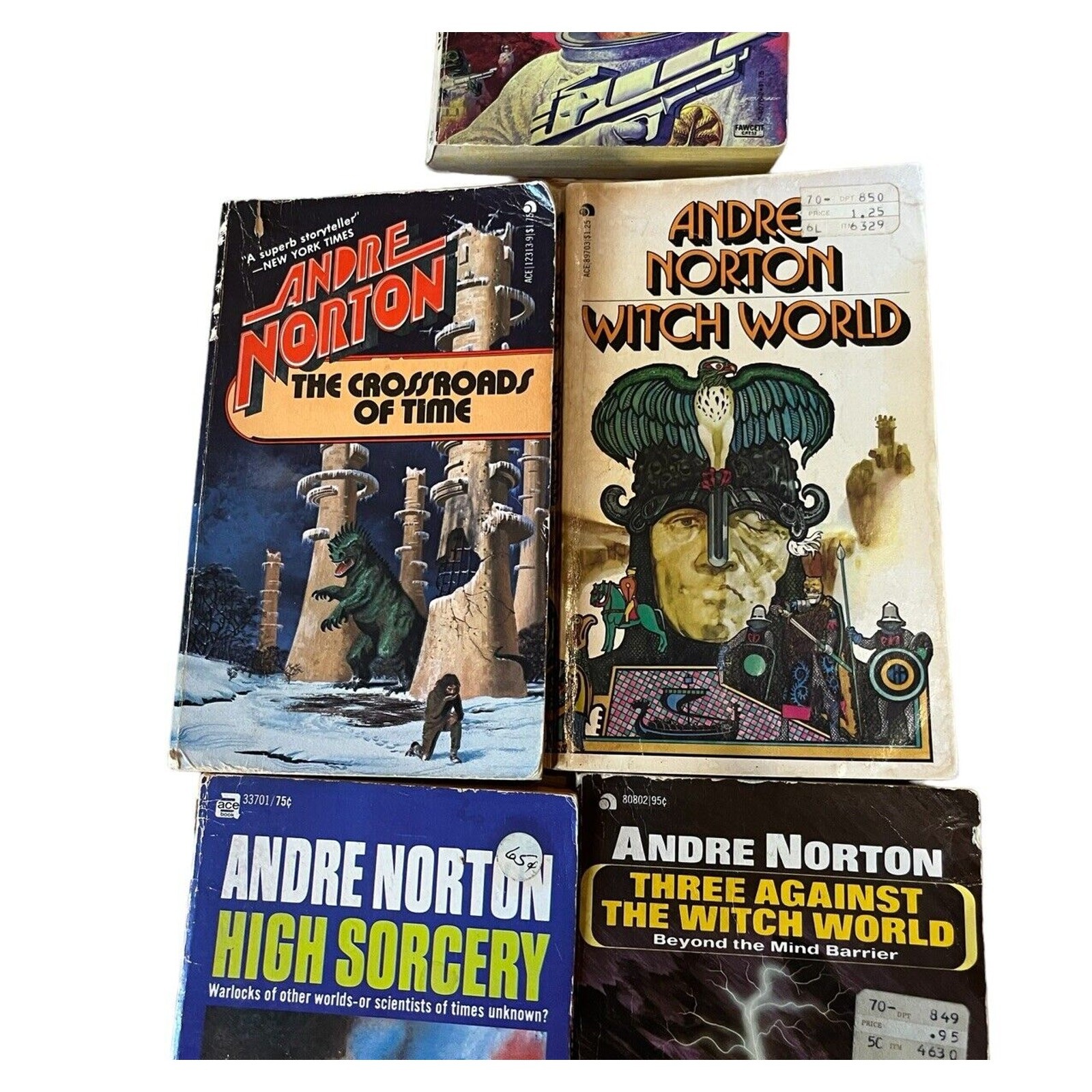 Lot of 5 Andre Norton Books Vintage Science Fiction Witch World 1953 To 1970