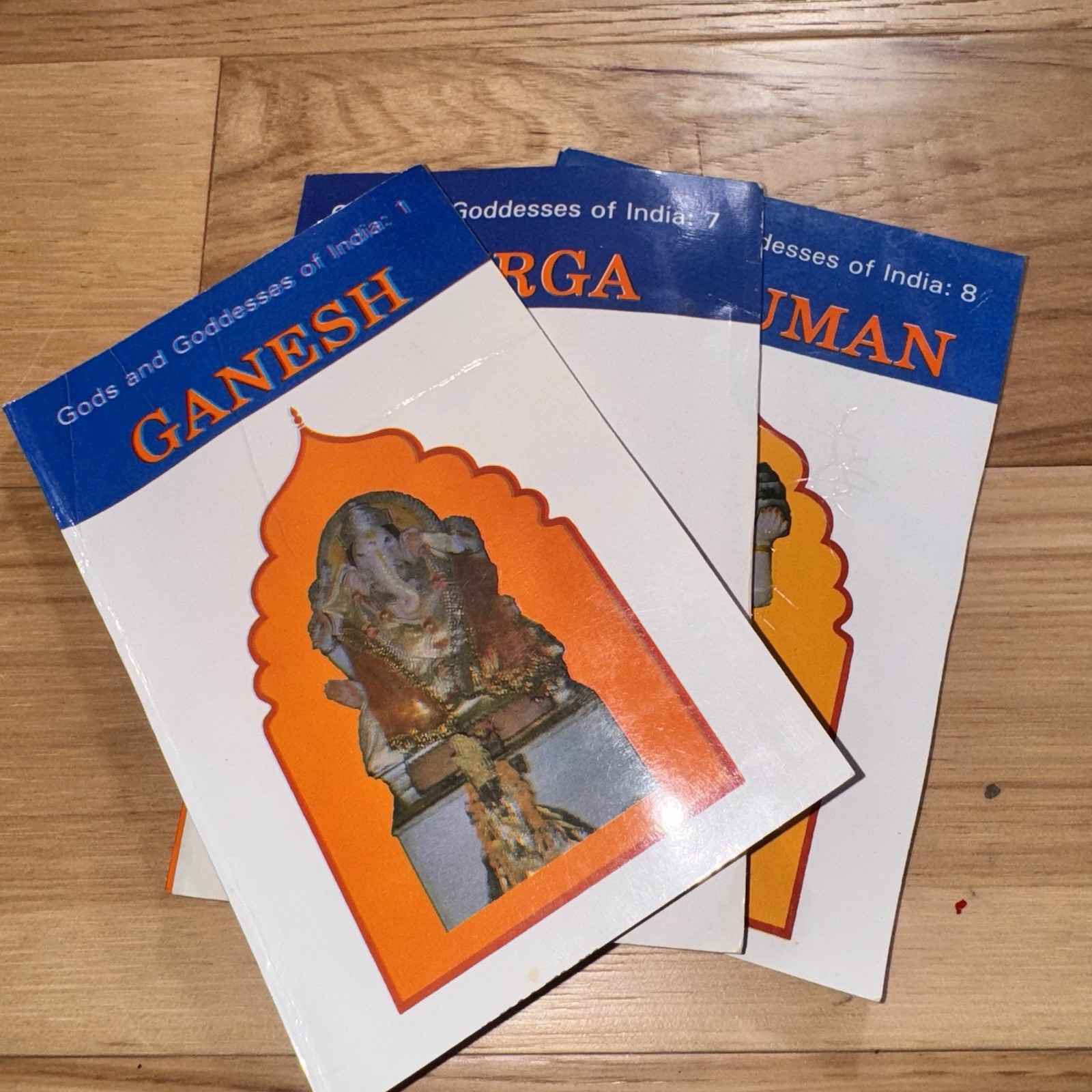3 Vintage 1996 “Gods & Goddesses of India” Booklets Durga • Ganesh • Hanuma
