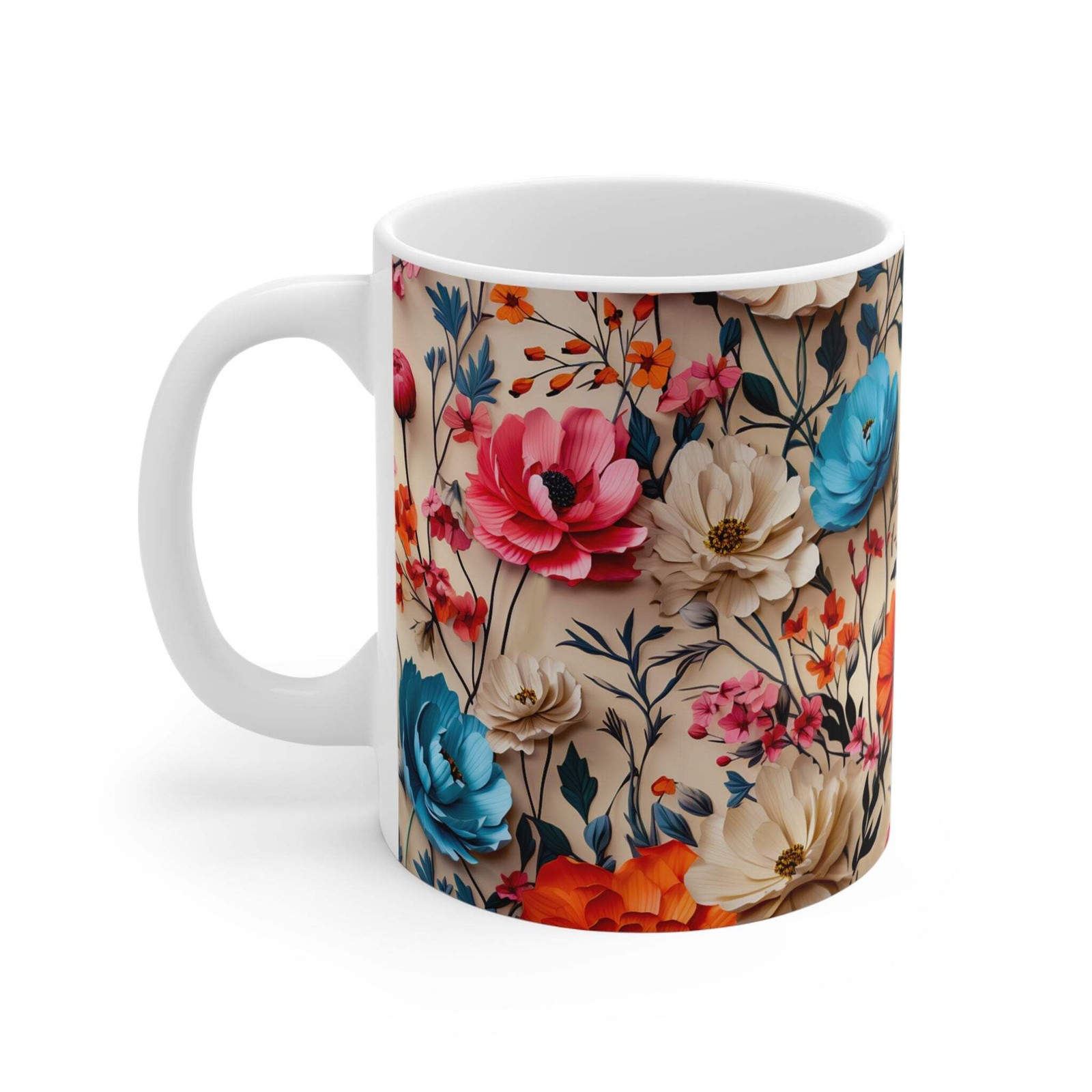 Vintage Floral Coffee Mug | Cottagecore & Boho Chic Mugs (11 oz.)
