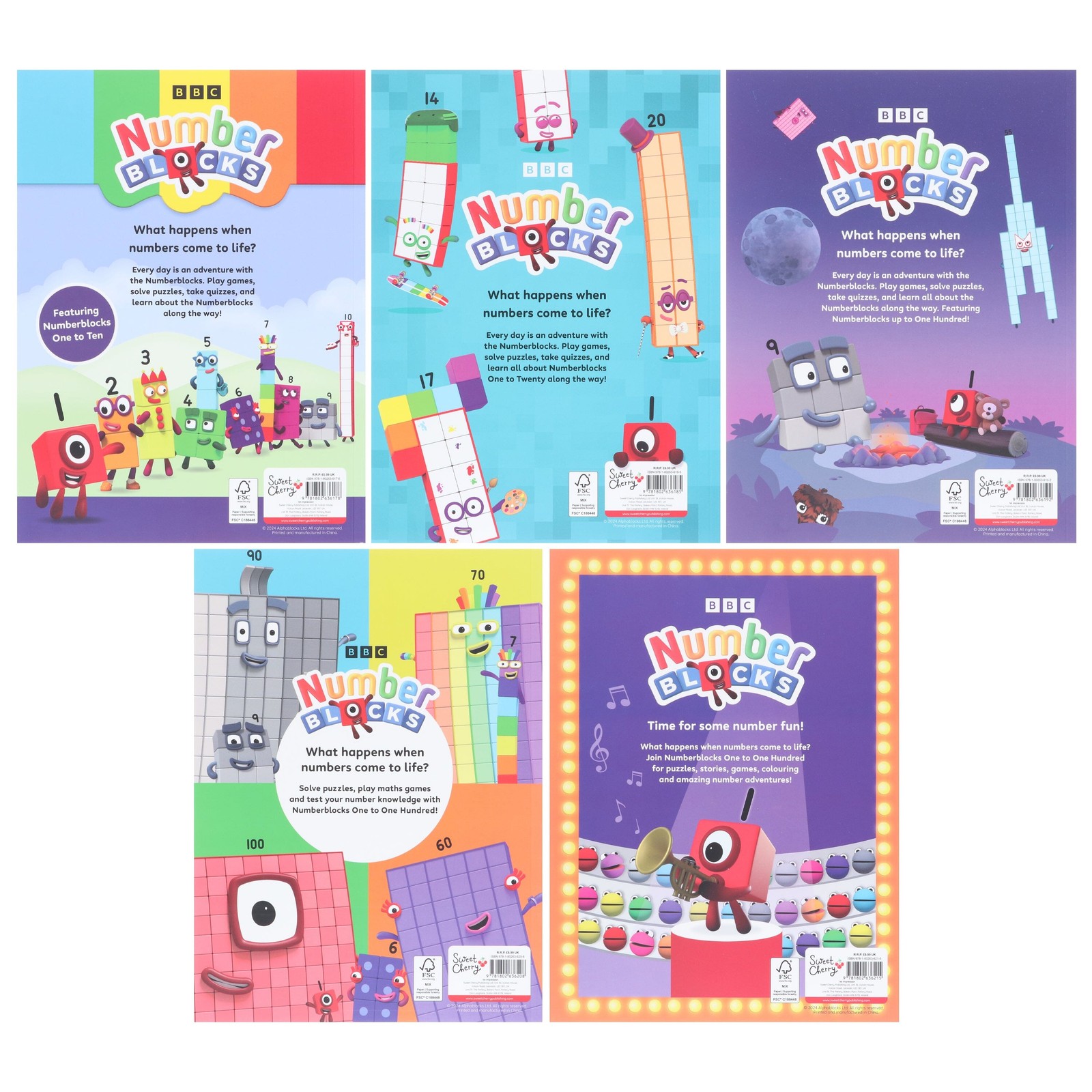 Numberblocks Fun Activity Annuals 5 Books Paperback By Sweet Cherry Publishing