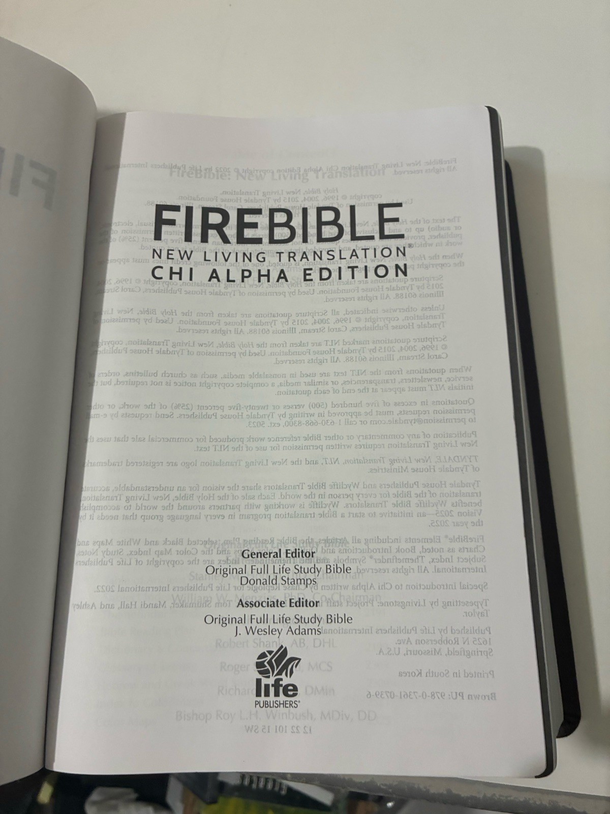 FIRE BIBLE New living Translation Chi Alpha Edition Leather Soft Cover