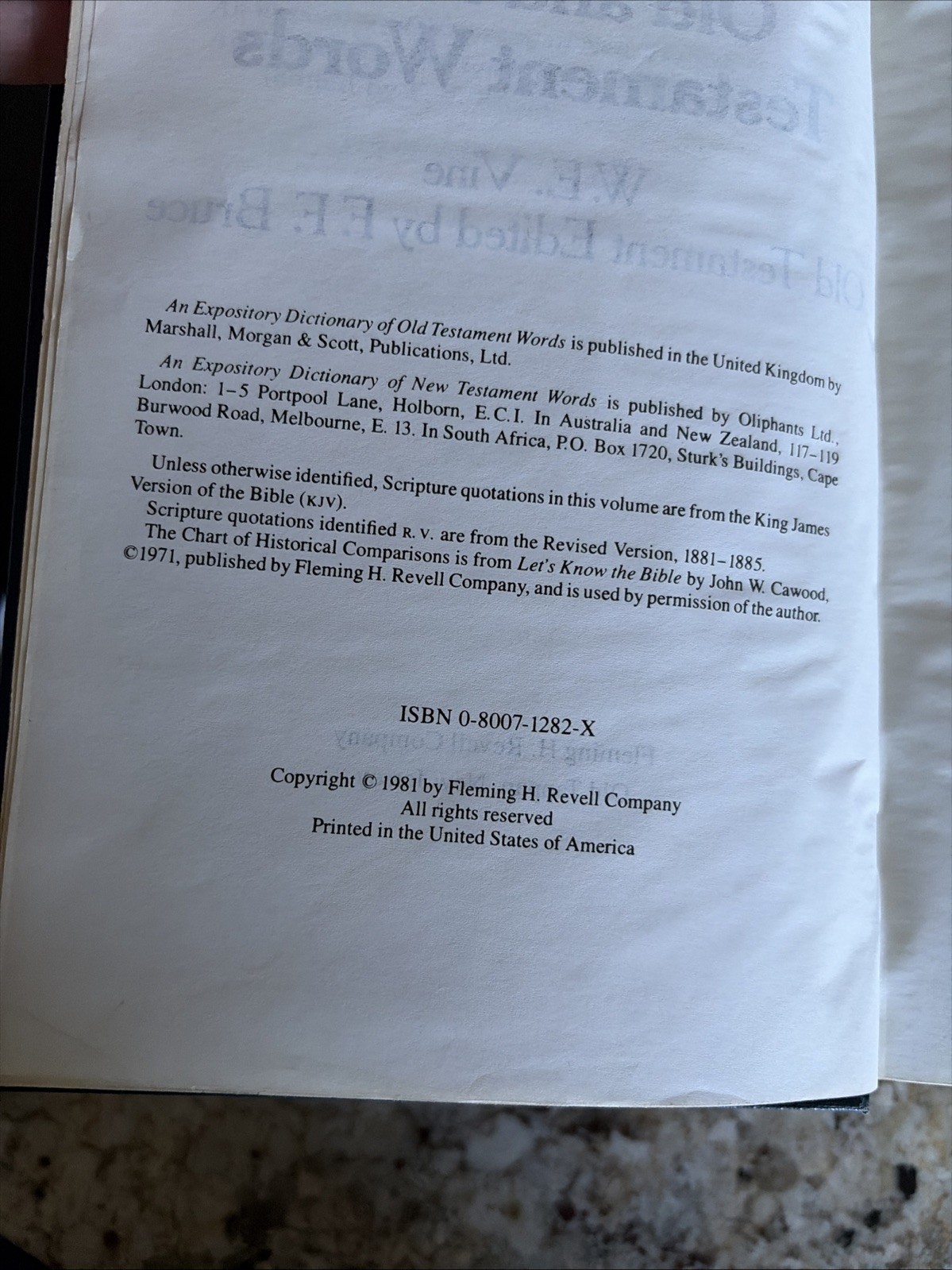 Vine’s Expository Dictionary of Old and New Testament Words W.E. Vine Bible