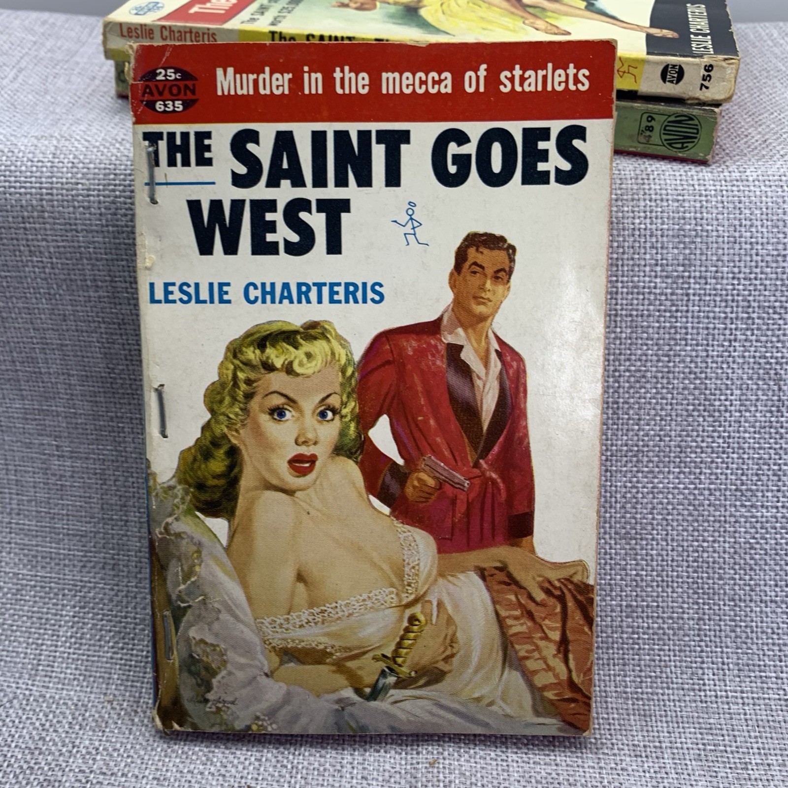 The Saint 7 book lot by Leslie Charteris Vintage 1930s 40s Paperbacks Avon