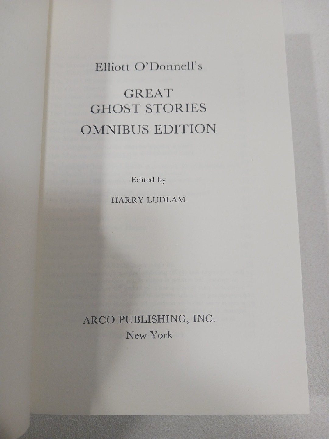 Great Ghost Stories Elliot O’Donnell 1984 TPB Omnibus Ed Occult True Horror VGC