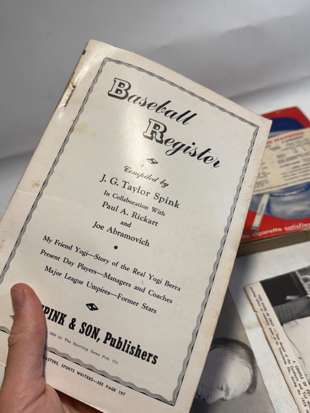 THE SPORTING NEWS BASEBALL REGISTER 336 PAGES 1958 EDITION VINTAGE
