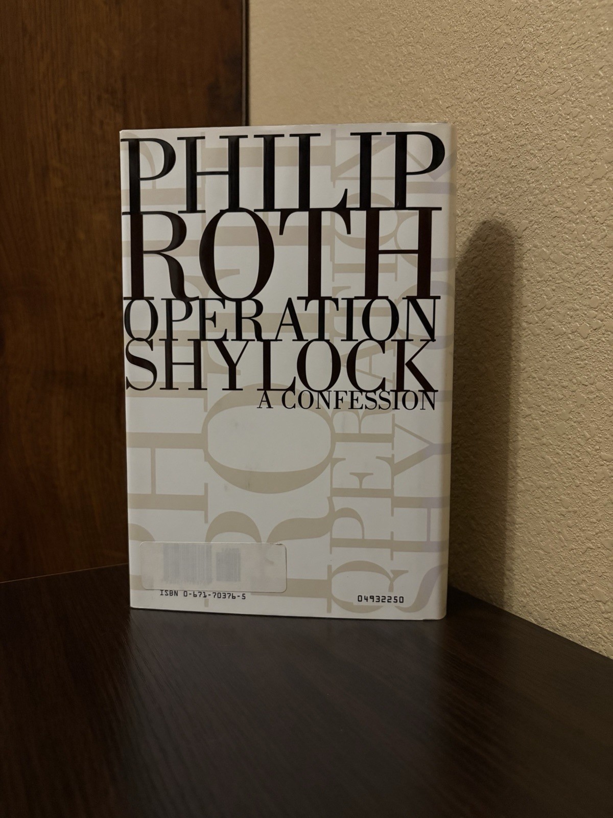 Philip Roth Operation Shylock: A Confession Hardcover w/ Dust Jacket (1993)