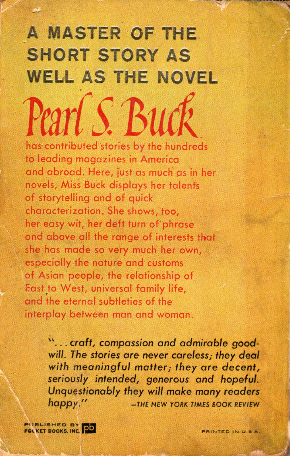 Fourteen Stories by Pearl S. Buck ( Pocket Books | Cardinal Edition | 1963 )