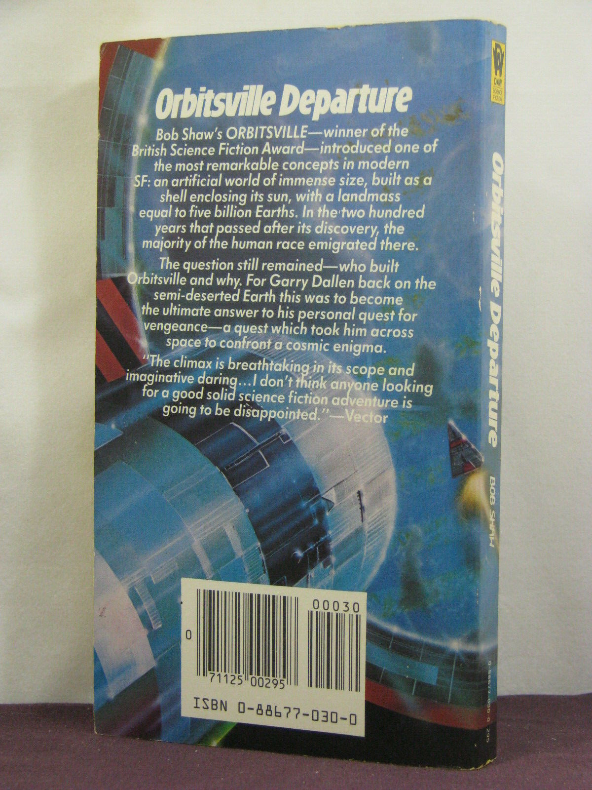 1st US, signed by artist Bob Eggleton, Orbitsville Departure by Bob Shaw (1985)