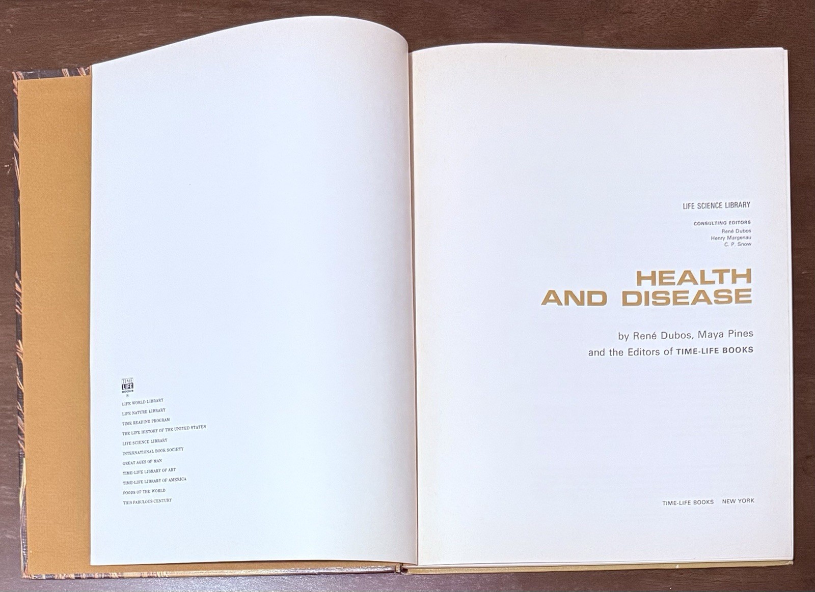 Health And Disease by Rene Dubos & Maya Pines. Time Life Books Science Library