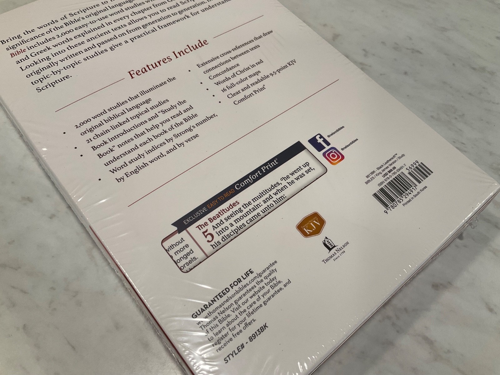 KJV Word Study Reference Bible 2023 Black Leather-Soft SEALED