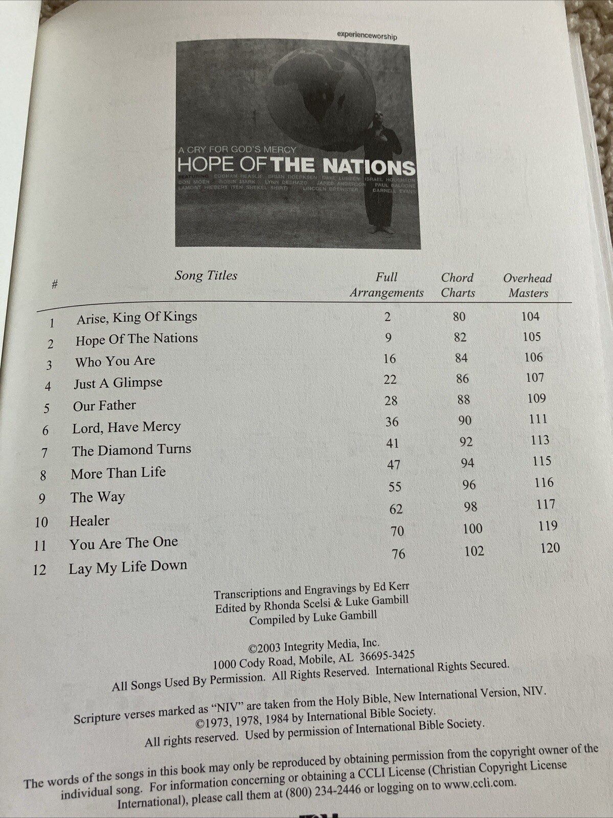 A Cry for God’s Mercy Hope of the Nations Songbook Hosanna Music PB