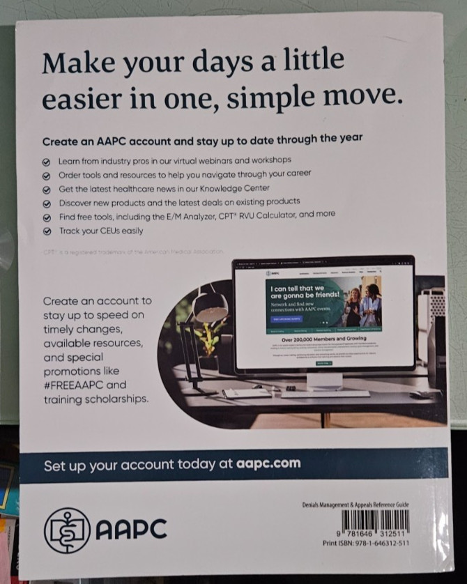 aapc DENIALS MANAGEMENT & APPEALS REFERENCE GUIDE second edition unused