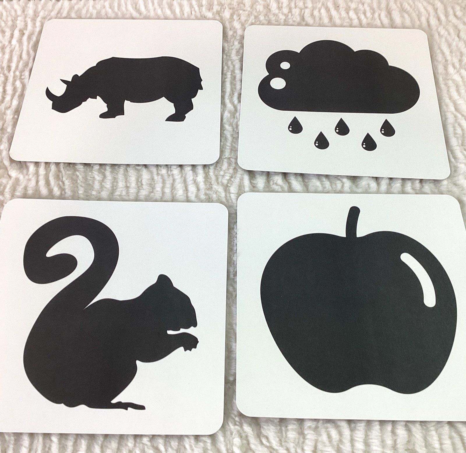 Lot of 6 High Contrast Black & White Baby Board Books Cards for Eye Development