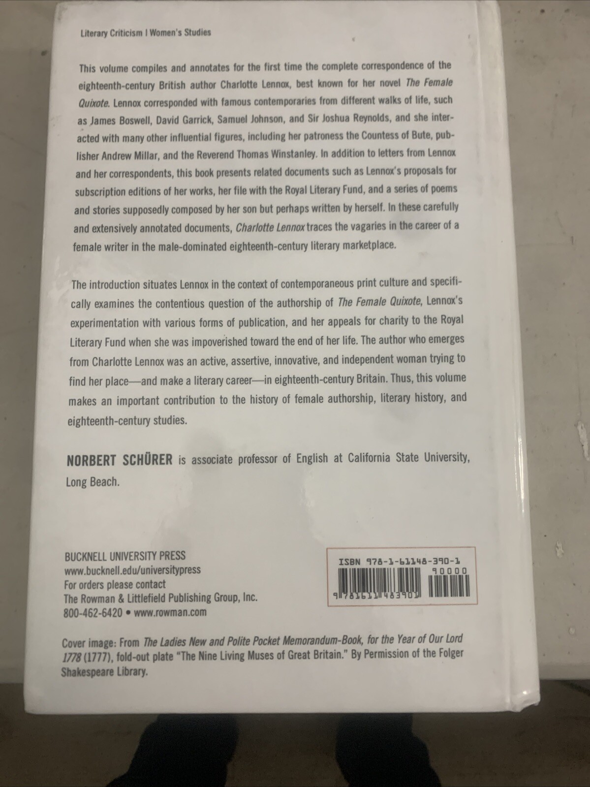 Charlotte Lennox: Correspondence and Miscellaneous Documents by Norbert Schurer