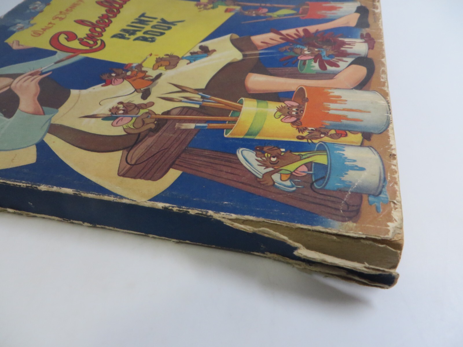 Vintage 1950 Walt Disney CINDERELLA Paint Coloring Book Whitman Publishing RARE