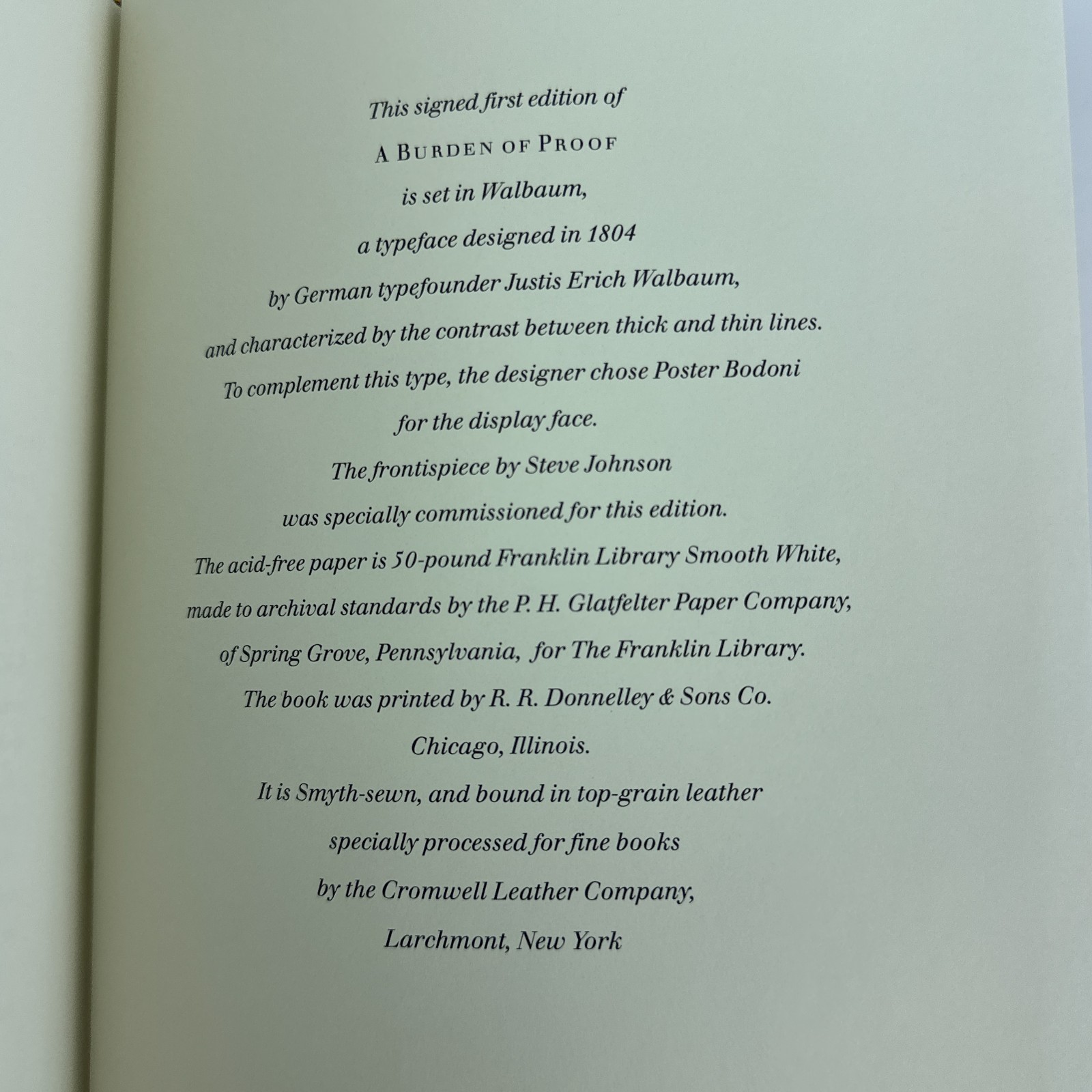 Franklin Library The Burden Of Proof Scott Turow 1990 Signed 1st Edition Leather