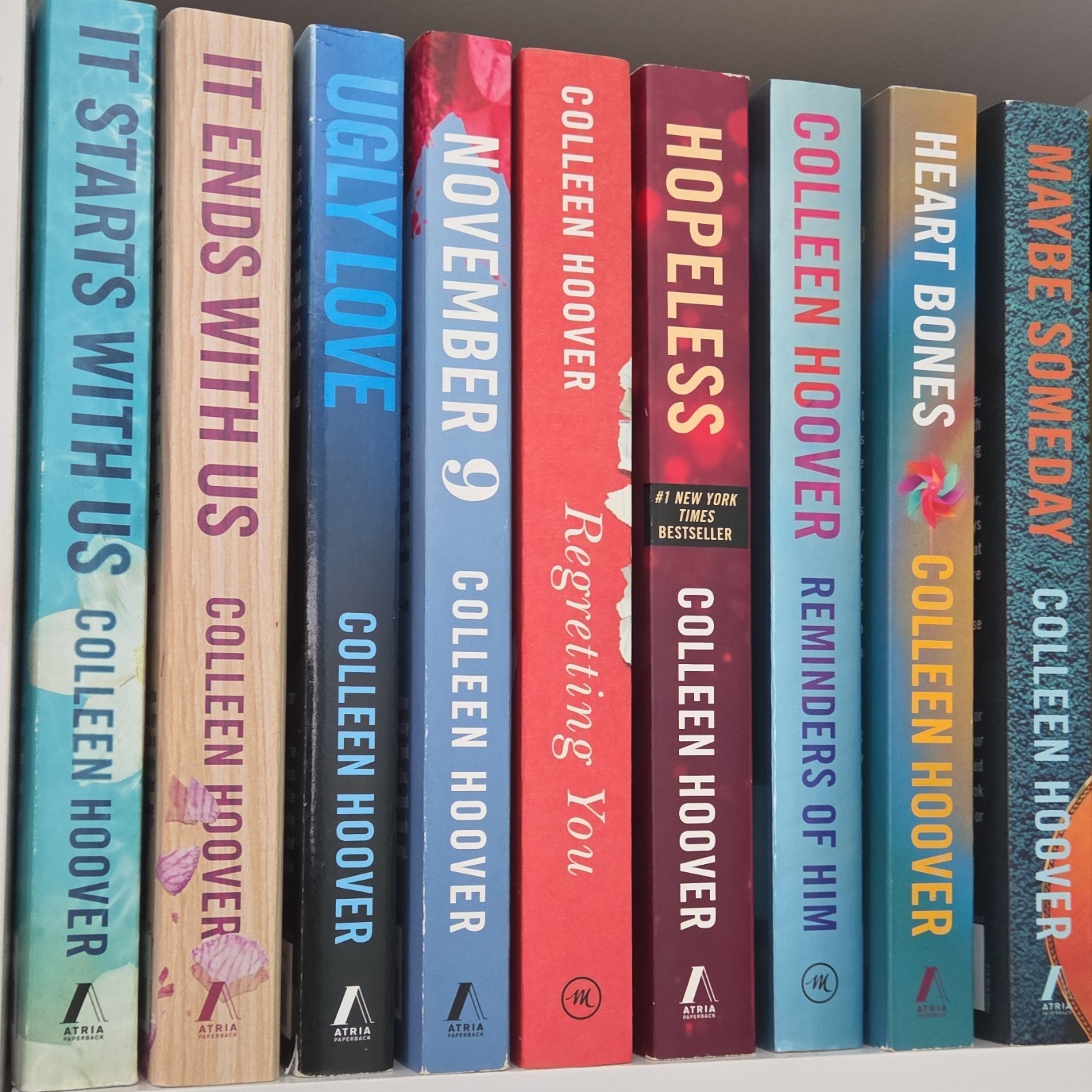 Colleen Hoover Romance Novels Paperback Book Bundle Fiction Lot Set