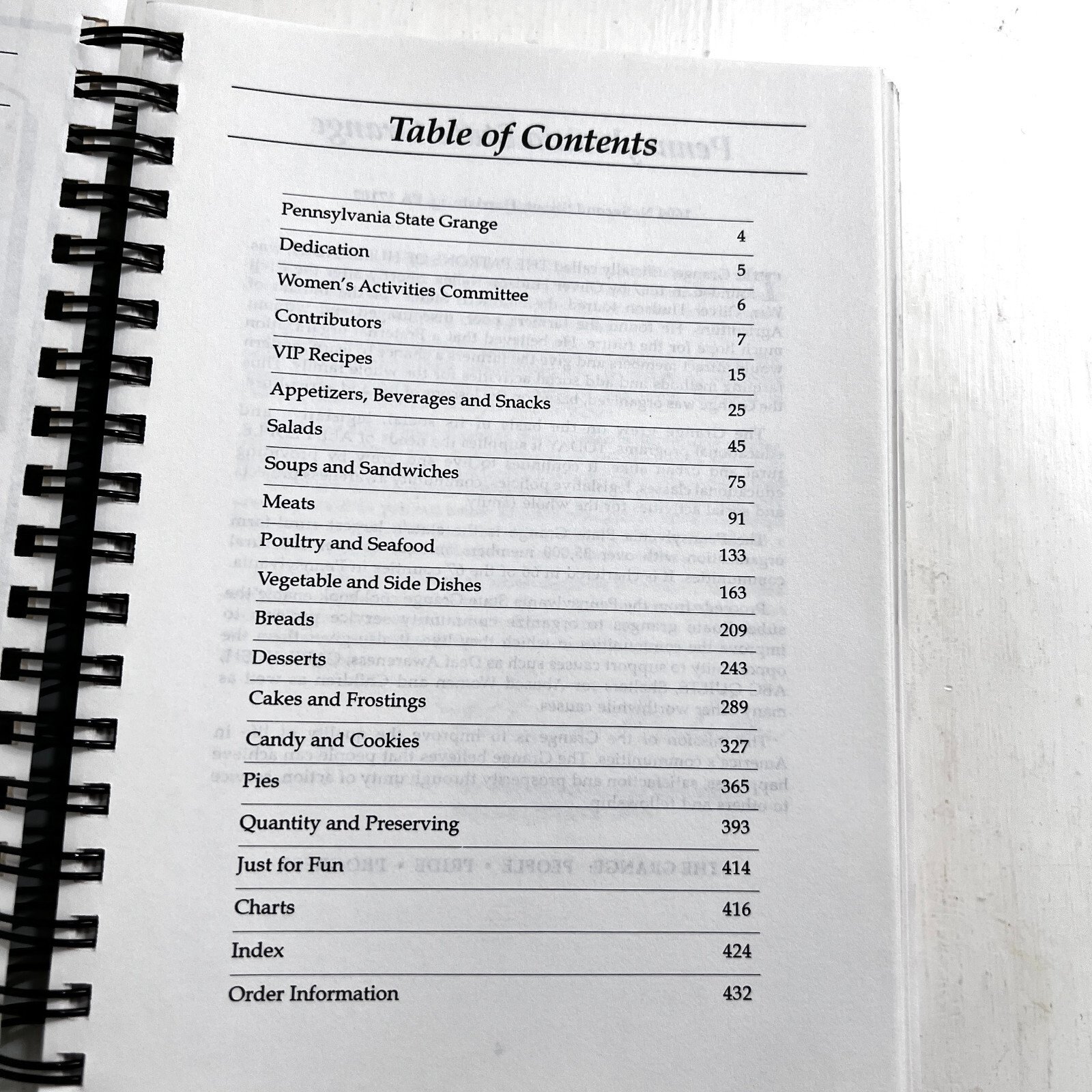 The Pennsylvania State Grange Cookbook 1993 Spiral Bound 432 Pages