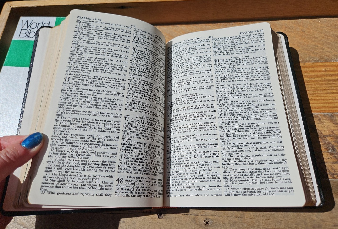 RARE Boxed KJV World Gift Bible Red Letter Black Genuine Leather World VG!