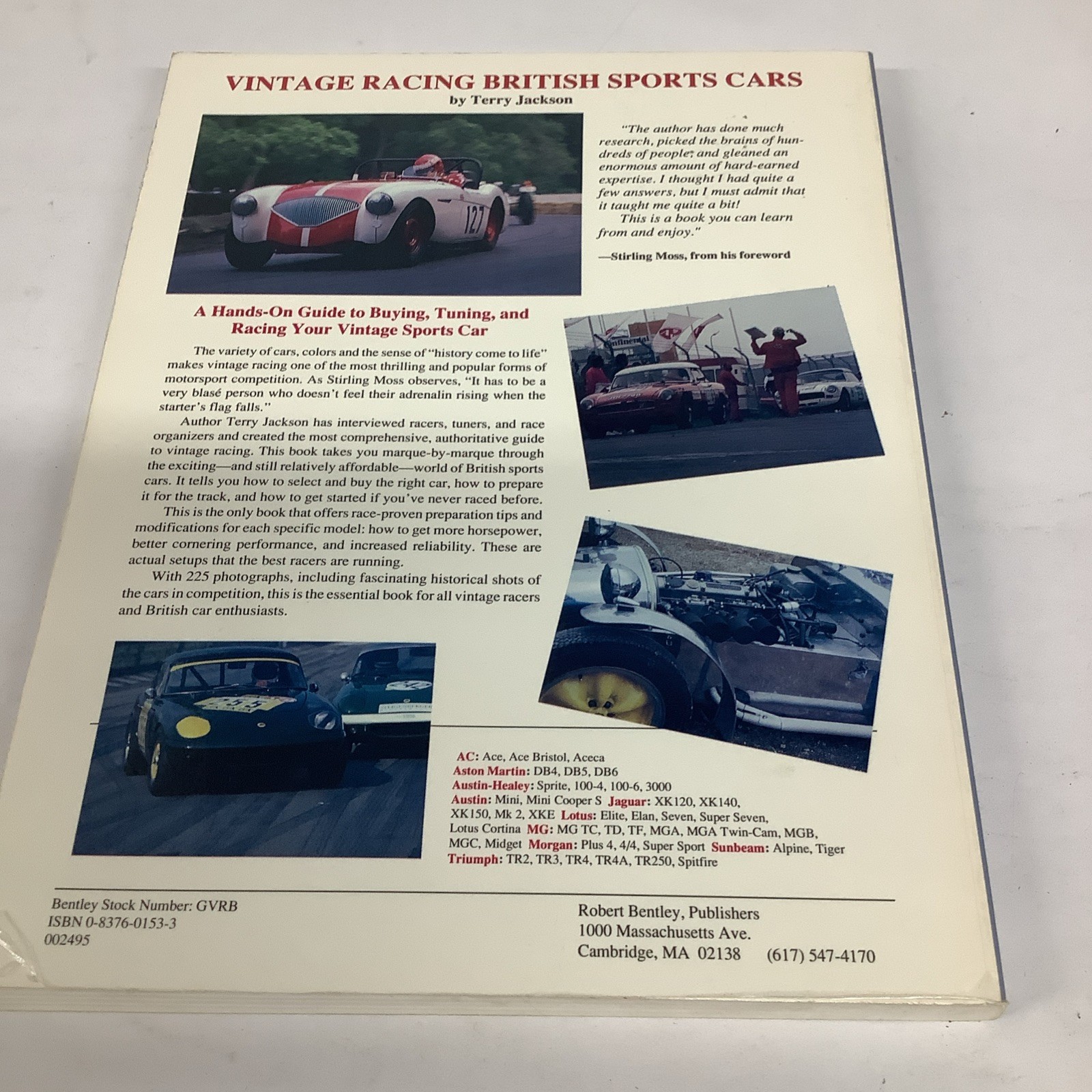 Vintage Racing – British Sports Cars by Terry Jackson, 1990 – 177 pages