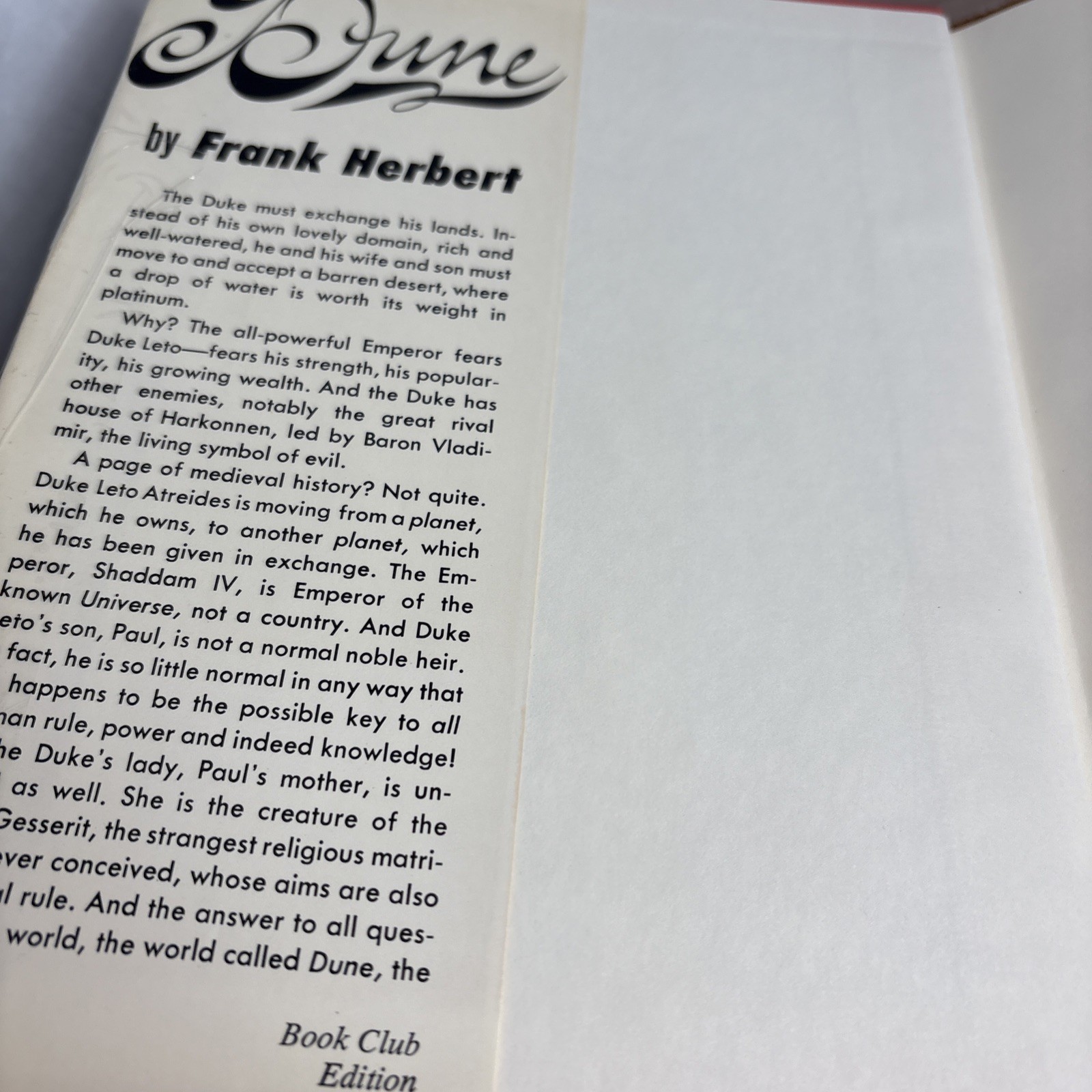 Frank Herbert Dune HC/DJ Book Club Edition 507 Pages 1965 Gutter Code R51 12/76