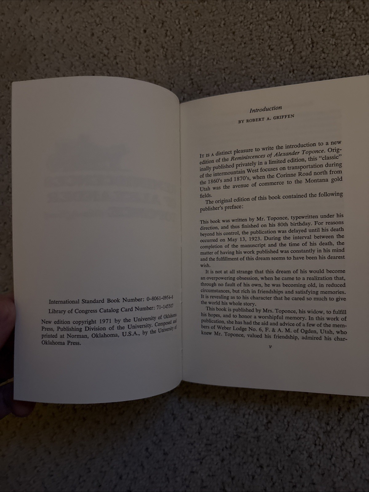 Reminiscences of Alexander Toponce, Written by Himself