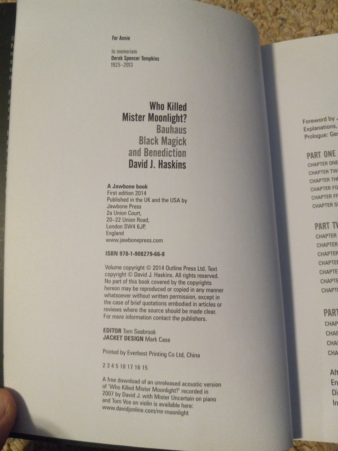 New Signed Copy! Who Killed Mister Moonlight? Bauhaus David J Haskins 2nd Ed.