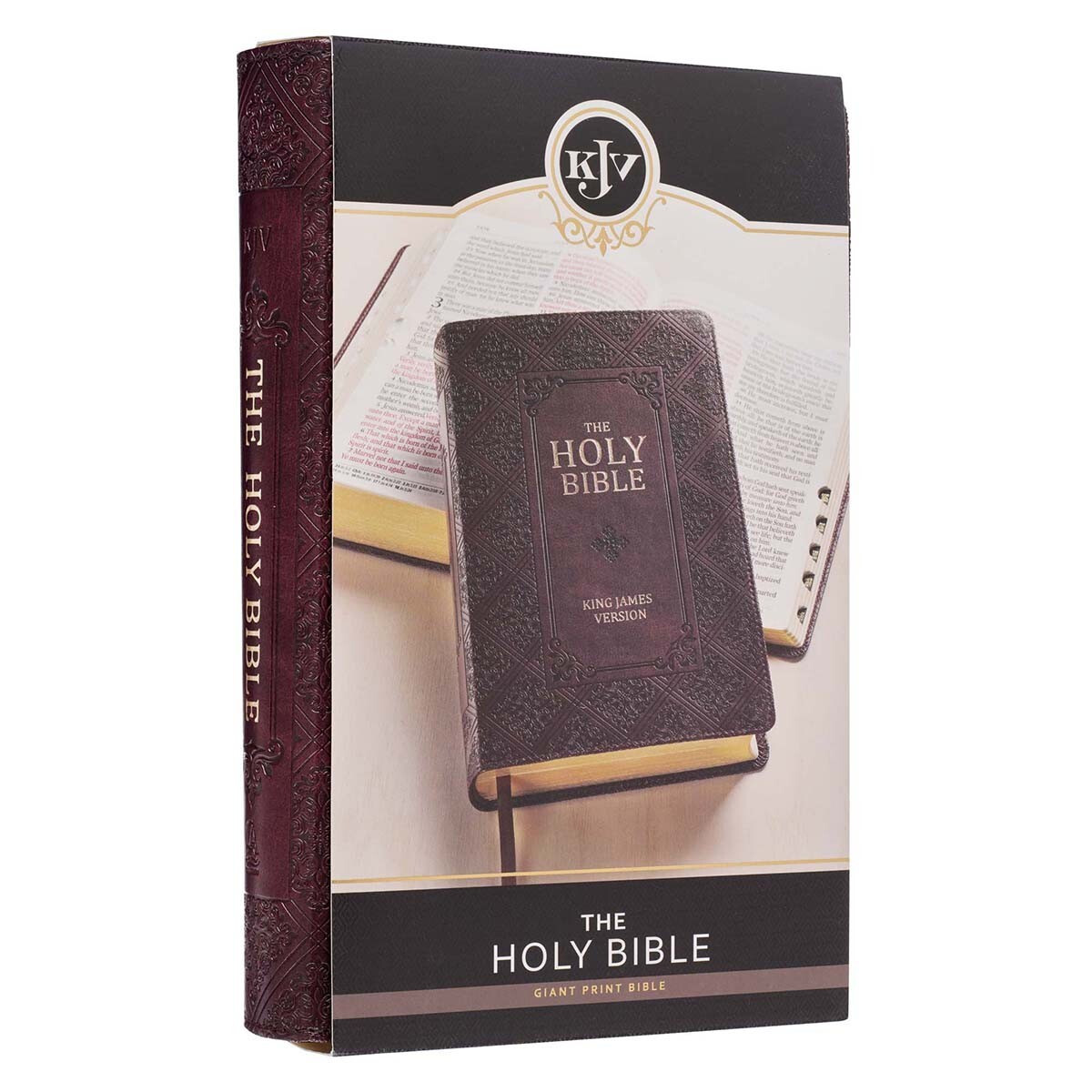 The Holy Bible KJV Giant Print Indexed Jesus Words In Red / Dark Brown
