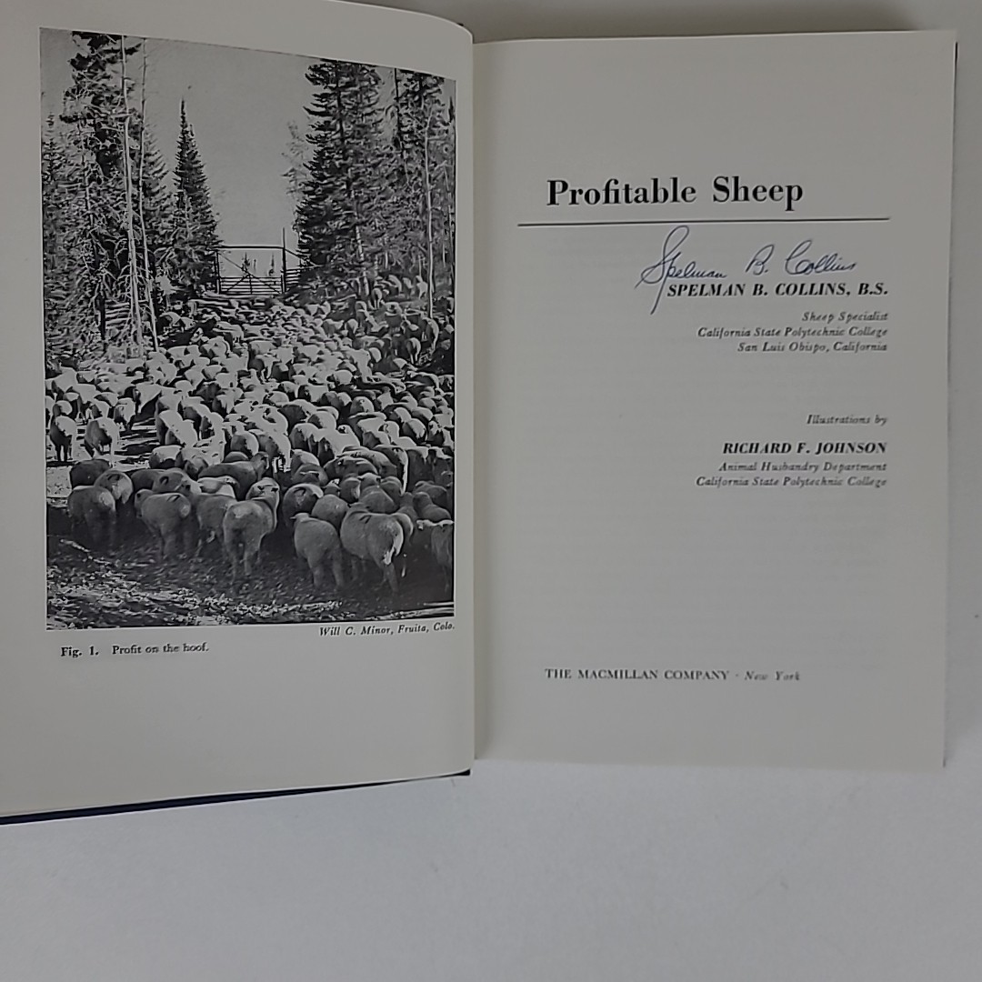 **SIGNED COPY** Profitable Sheep by Spelman B. Collins 1956 Vintage First Ed. HC