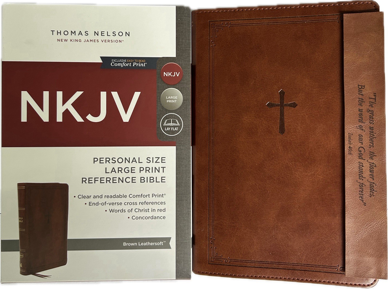 MAGNETIC CLOSURE NKJV LARGE PRINT(10.5pt) CUSTOM ENGRAVED Personal Bible
