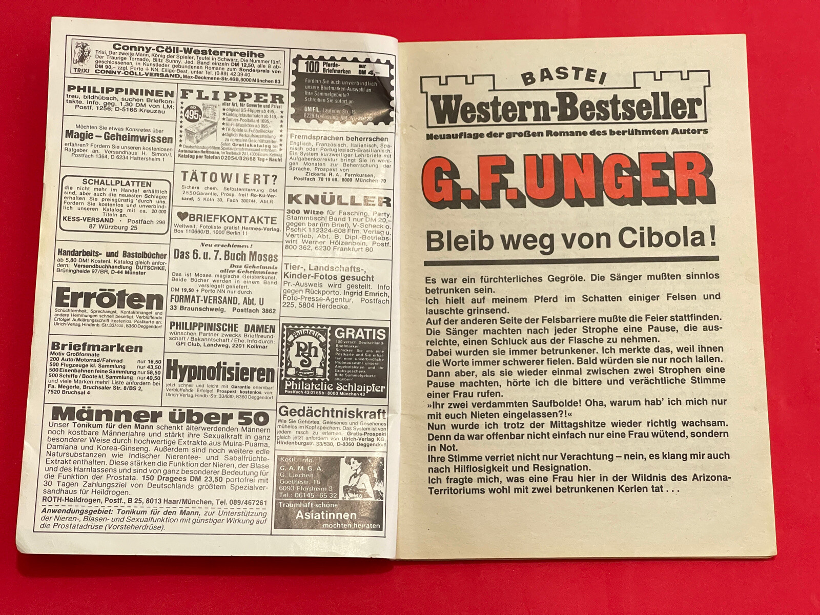 GF UNGER Vtg German Language Western PULP PAPERBACK Magazine