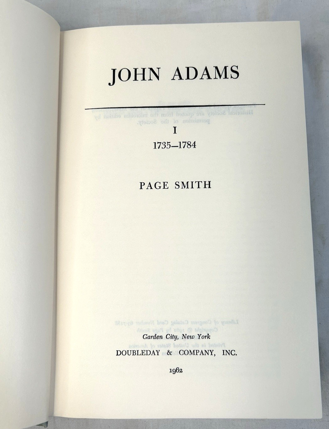 John Adams by Page Smith Vols 1 & 2 HC DJ 1962 Slipcase Biography BOMC