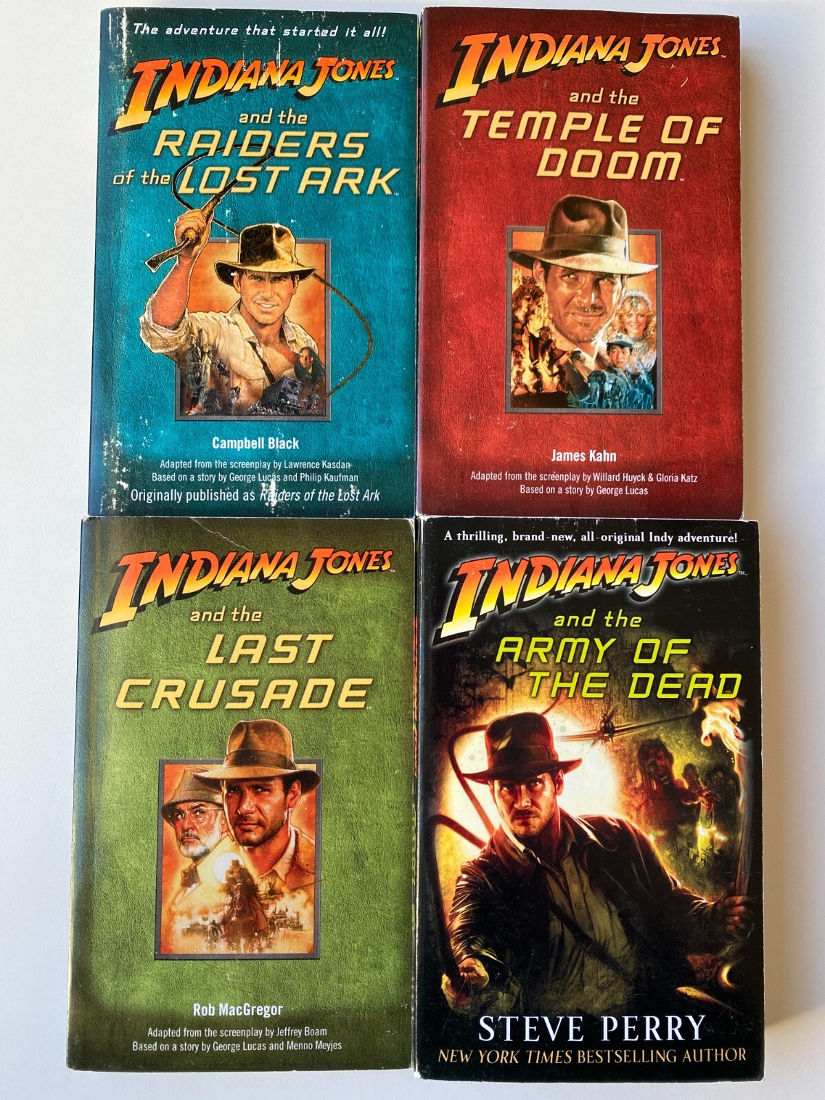 INDIANA JONES LOT 4~Army Dead~Last Crusade~Temple Doom~Raiders Lost Ark~DEL REY~