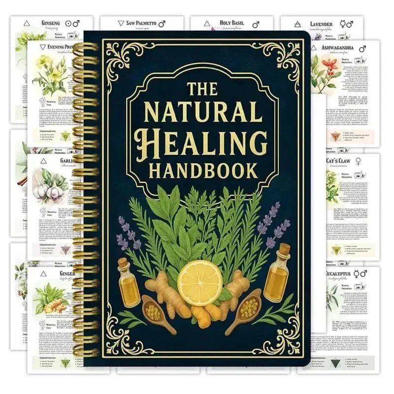 The Natural Healing Handbook, Spiral-Bound Guide For Herbal Remedies