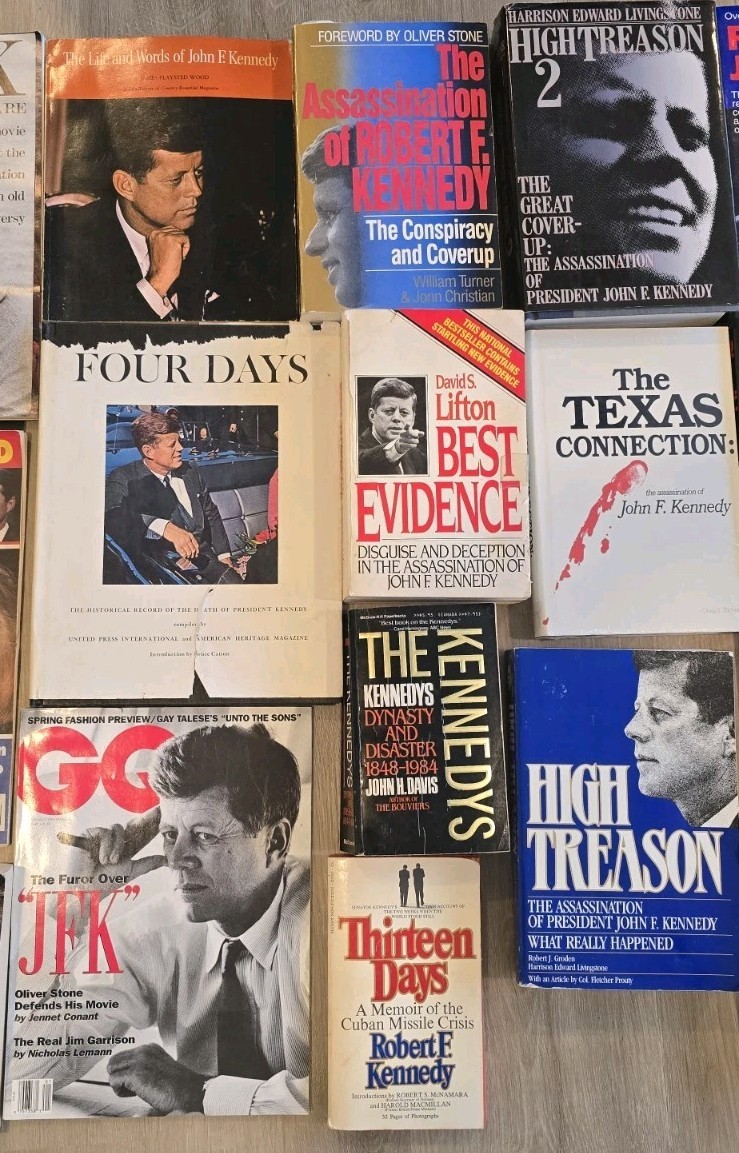 John F Kennedy Vintage Book Lot Of 33 History Magazine Collection Conspiracy JFK