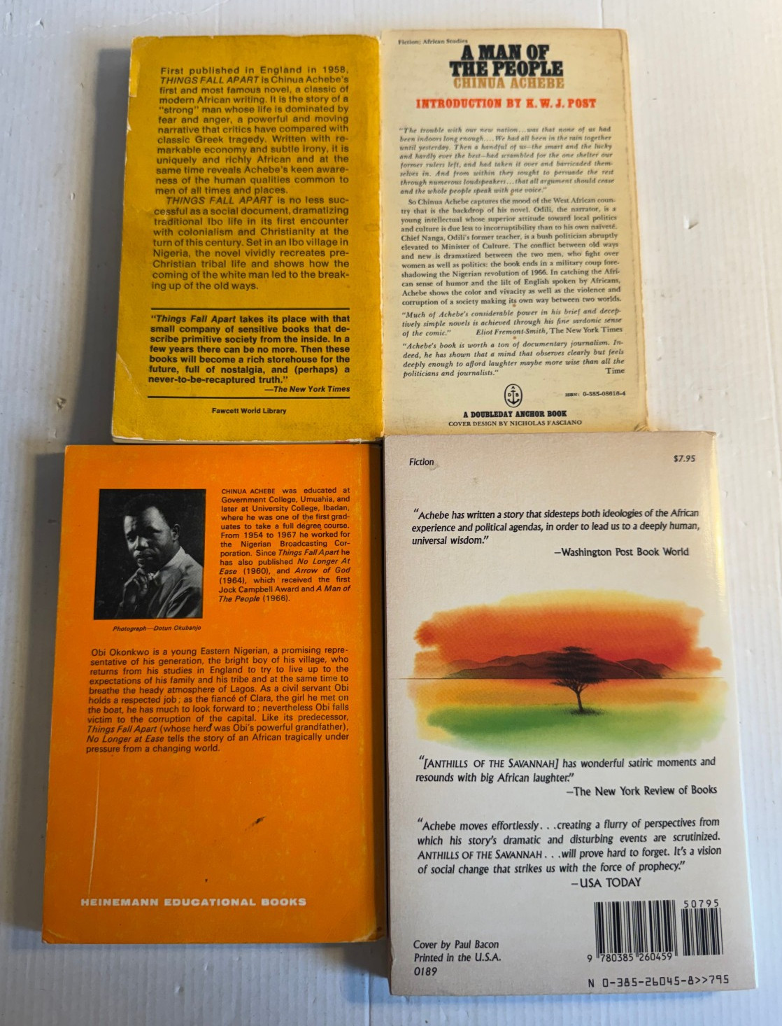 Chinua Achebe Lot Things Fall Apart + No Longer At Ease 4 Vintage Paperbacks