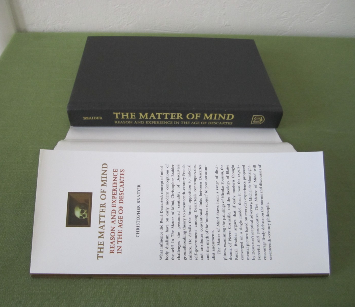 The Matter of Mind, Christopher Braider, Hardcover Book with Dust Jacket SIGNED