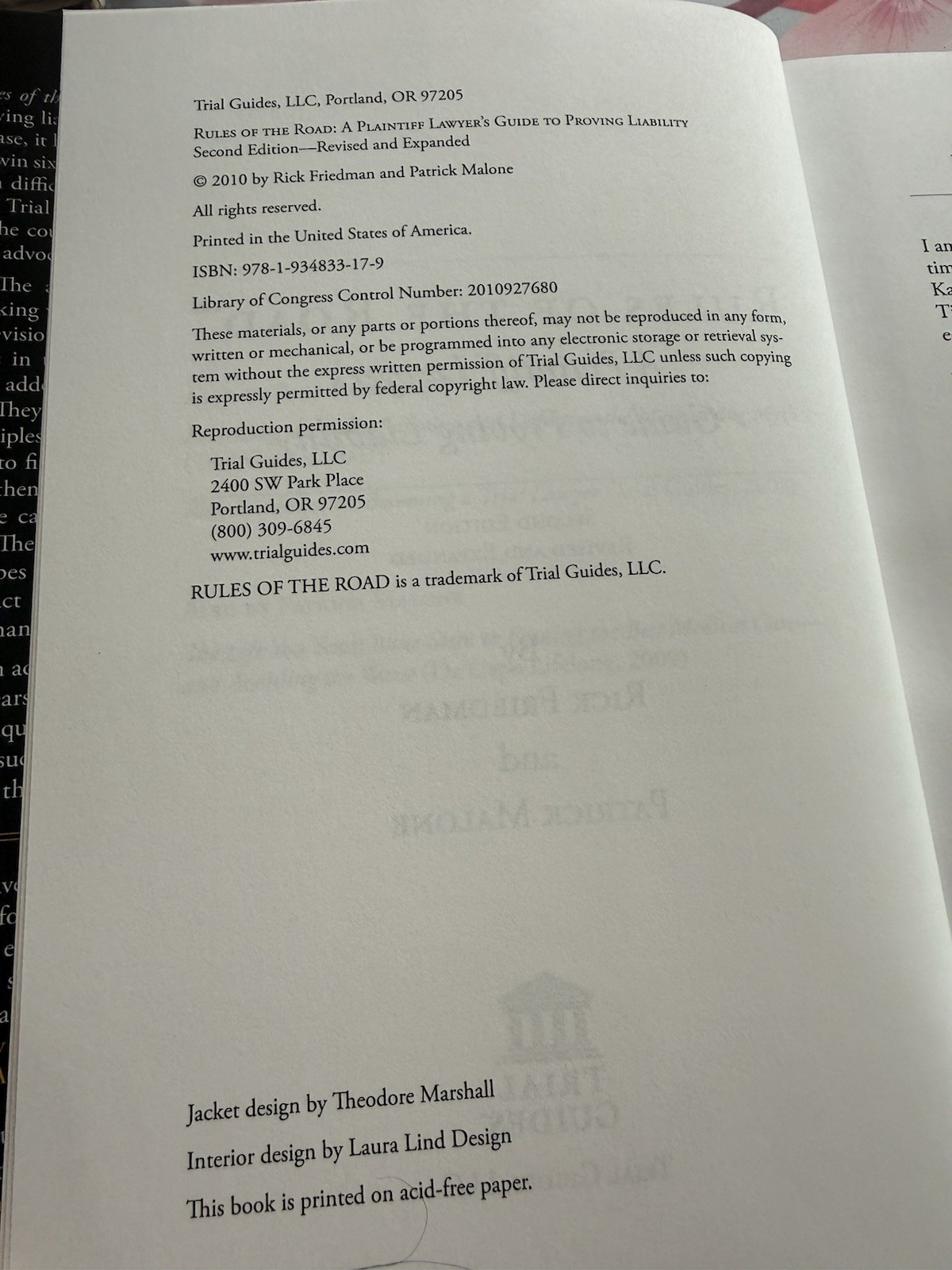 Rules of the Road : A Plaintiff Lawyer’s Guide to Proving Liability by Rick…