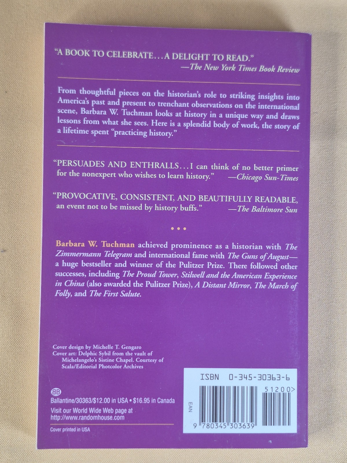 7 Books – NO CREASES – Barbara Tuchman – History – Ballantine Trade Paperbacks