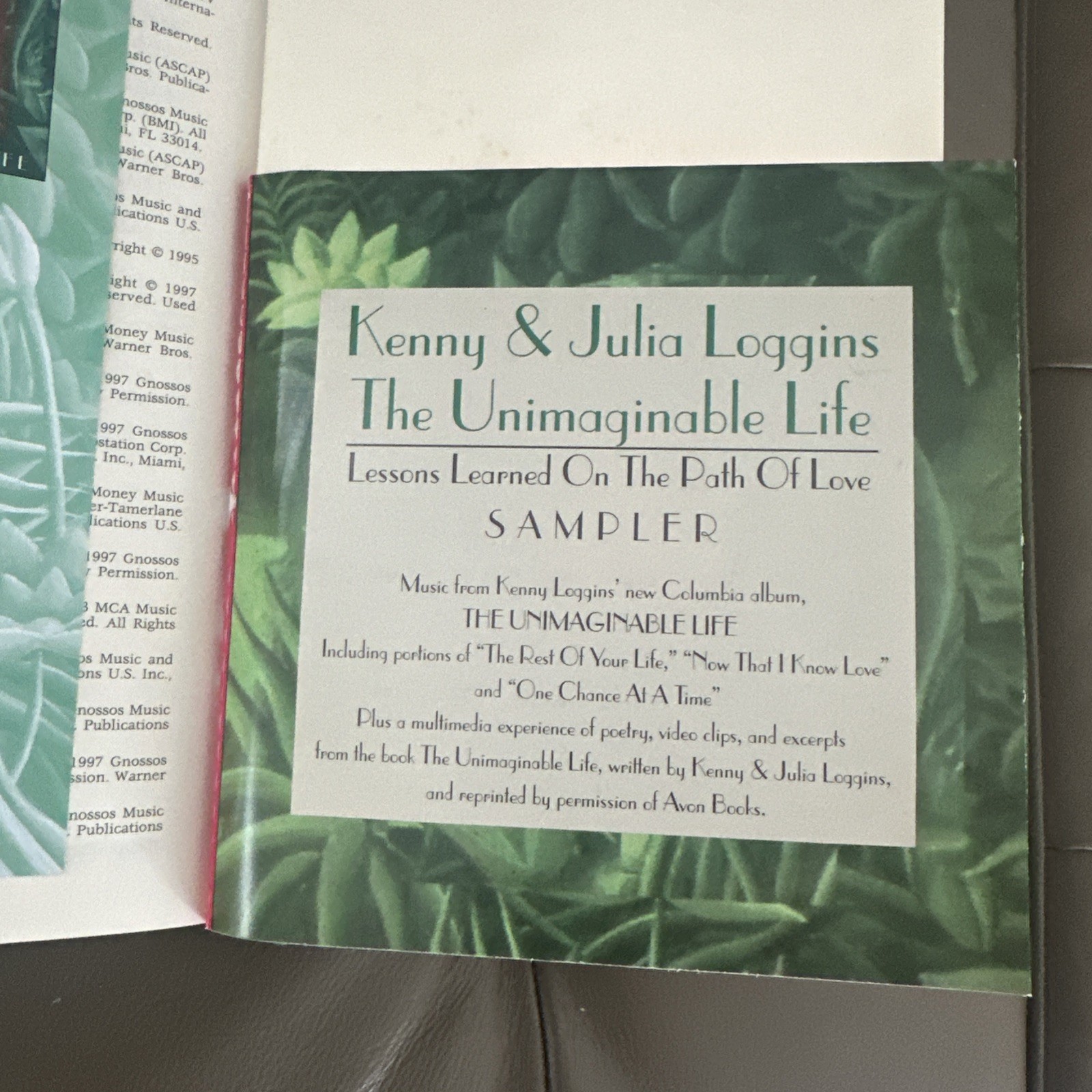 The Unimaginable Life Signed 1st Ed Kenny and Julia Loggins HC w/ CD 52400