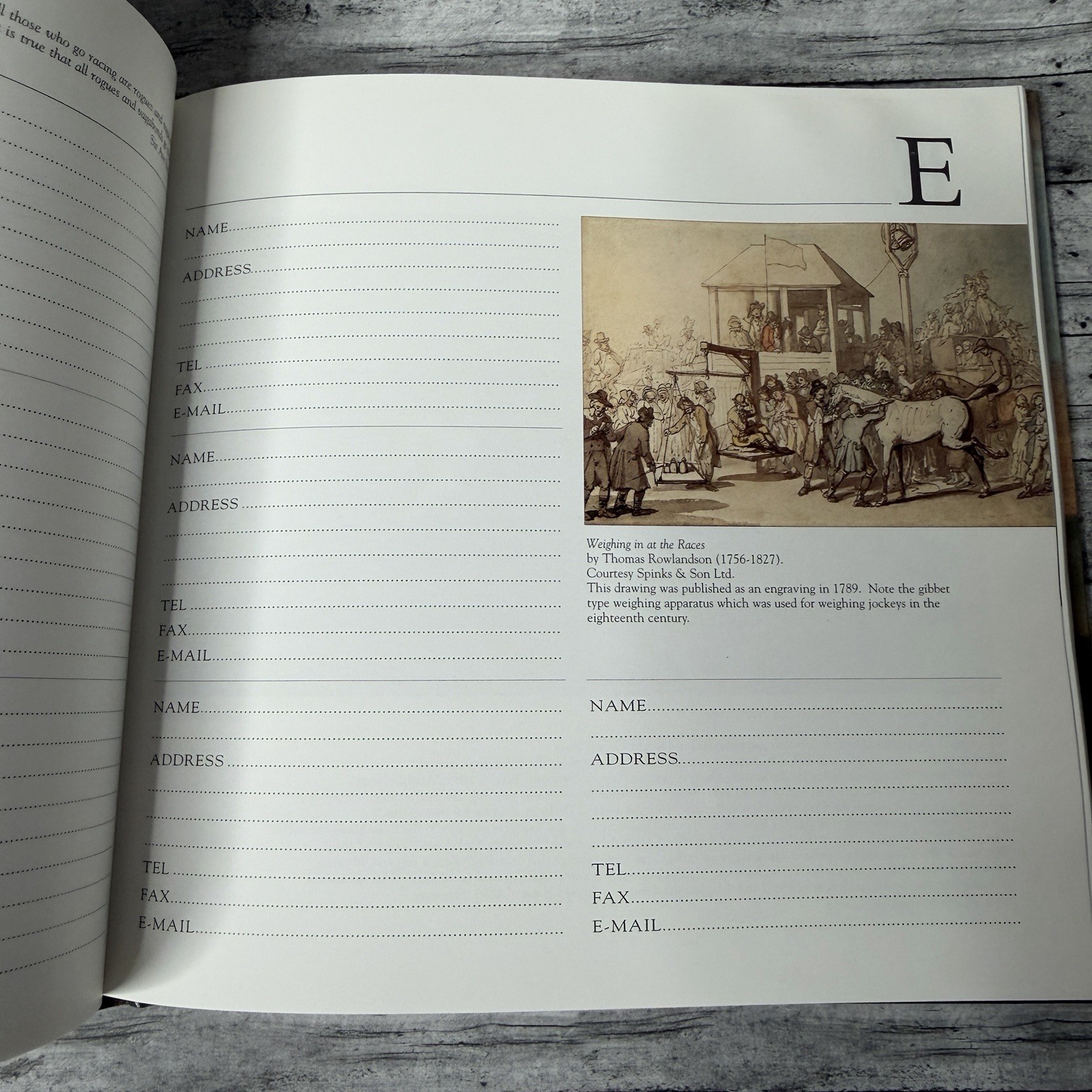 Horse Racing Address Book Equestrian Art Famous Thoroughbred Horses UK Hardback